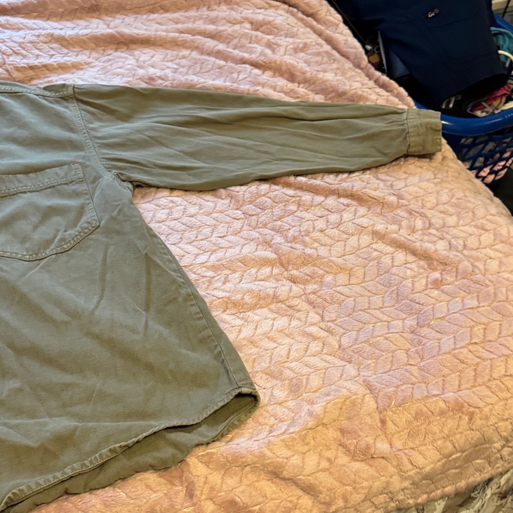 Men's Casual Button Down Shirt - Khaki - Picture 7 of 9
